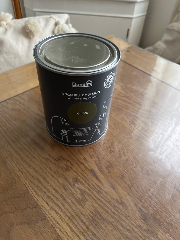 Dunelm eggshell emulsion Olive 1L paint