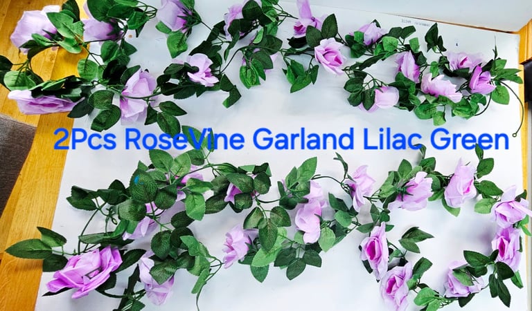 2Pcs Artifucal Flower RoseVine Garland Party Wedding Table Wall Decor Plum Decor