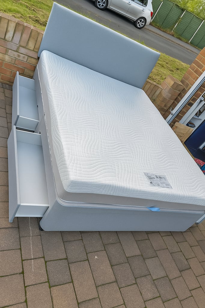 image for Premium Upholstered Divan Bed with Deep Drawers Perfect for Stylish Bedroom Design