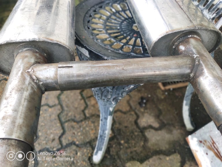 TR8 / TR7 center stainless steel exhaust silencers