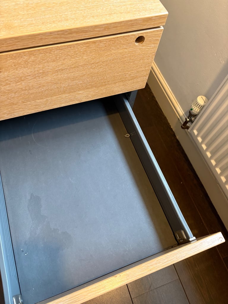 Office desk, side drawers and storage unit