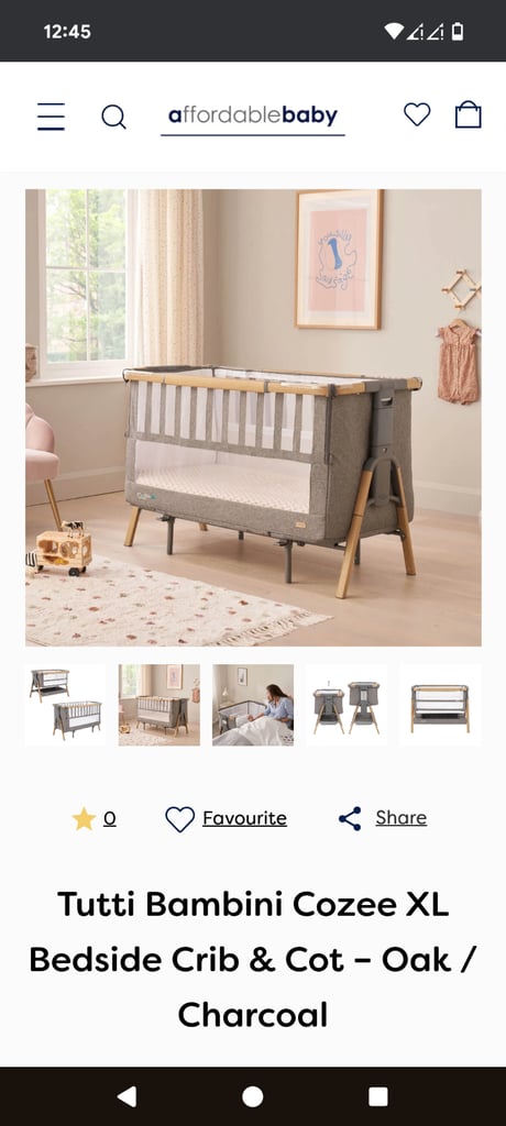 image for Tutti Bambini Bedside Cozee Cot Very Good condition