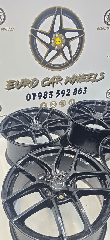 ROMAC DIABLO BMW 19" CS STYLE ALLOY WHEELS STAGGERED 5x112 GLOSS BLACK EDITION