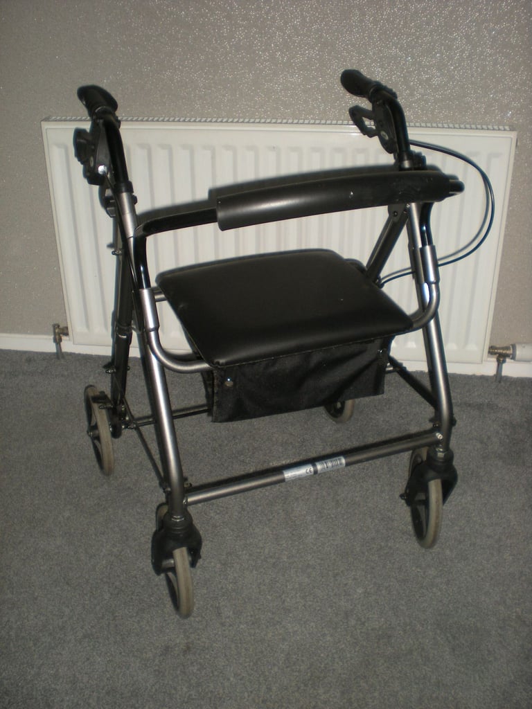 image for days lightweight 4 wheeled walker mobility assist with seat and storage, folds compactly