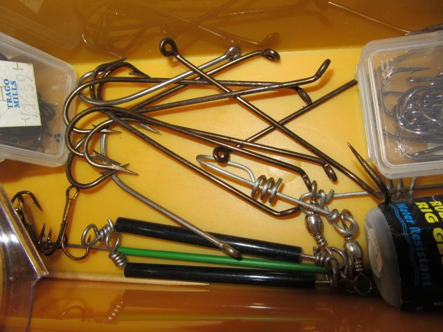 Large Assortment of sea fishing tackle in organiser box