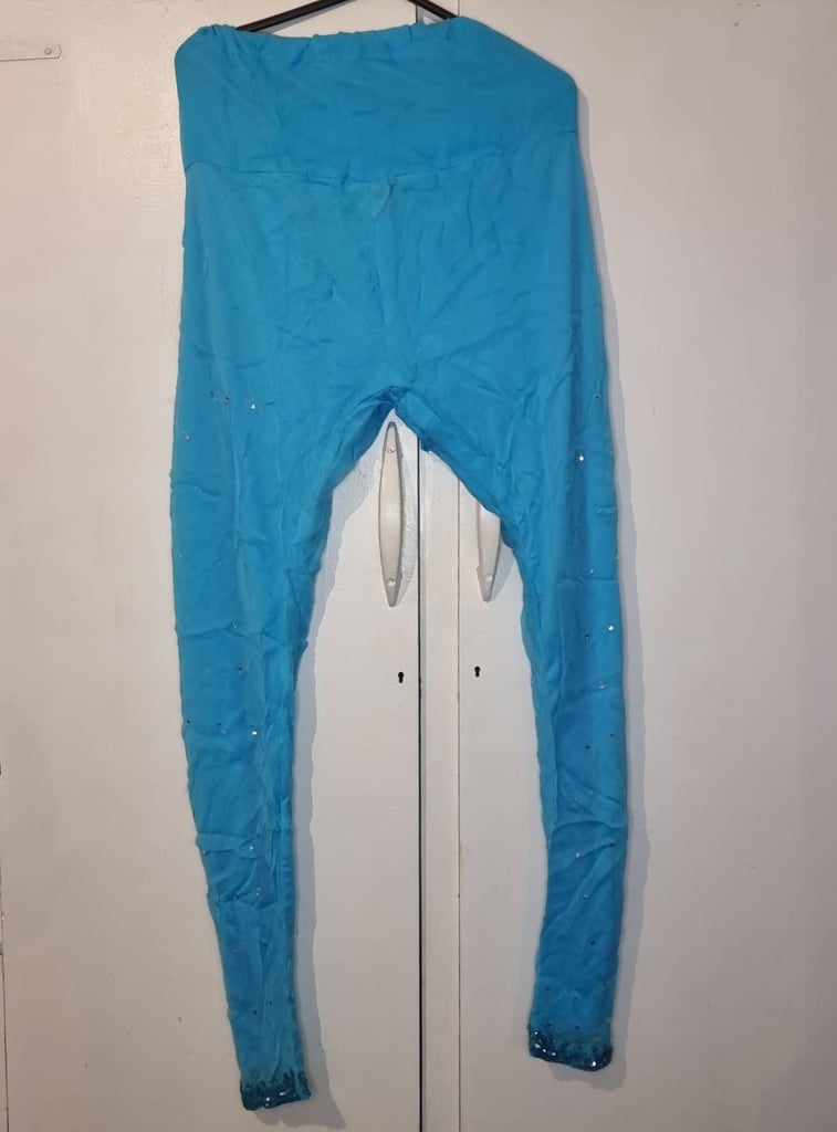 New.Light blue churidar kameez, jacket, scarf sequin embroidered wedding party asia. Asian dress