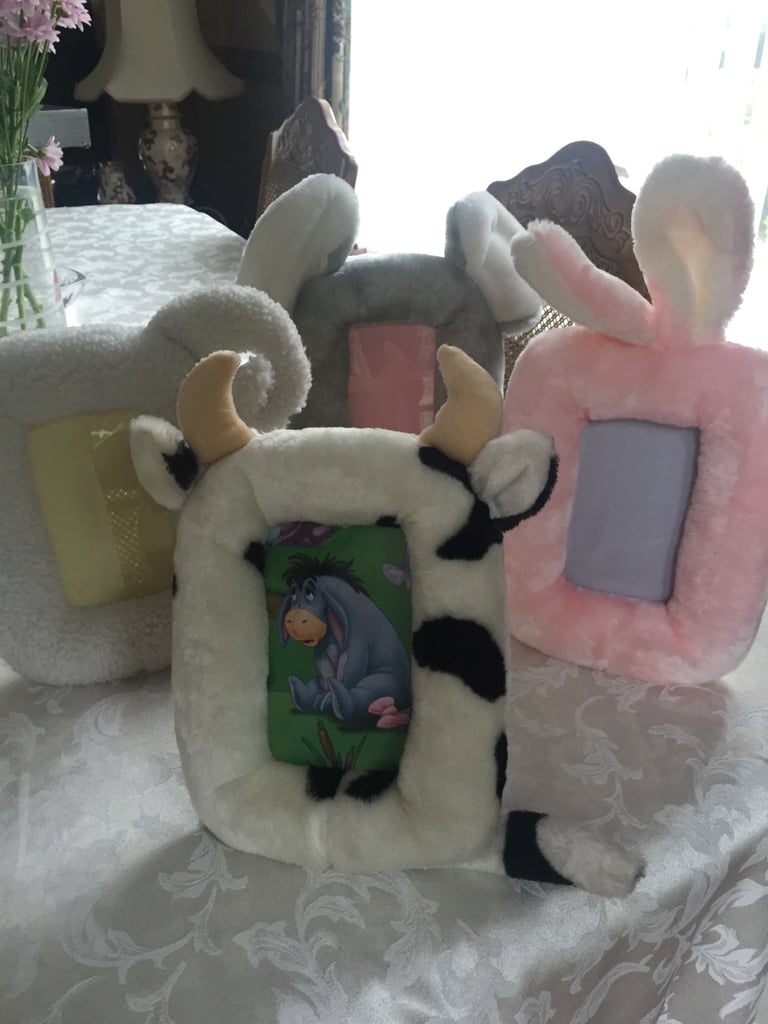 image for Set Of 4 Furry Animal Photo Frames……..Cow, Sheep, Rabbit & Elephant 