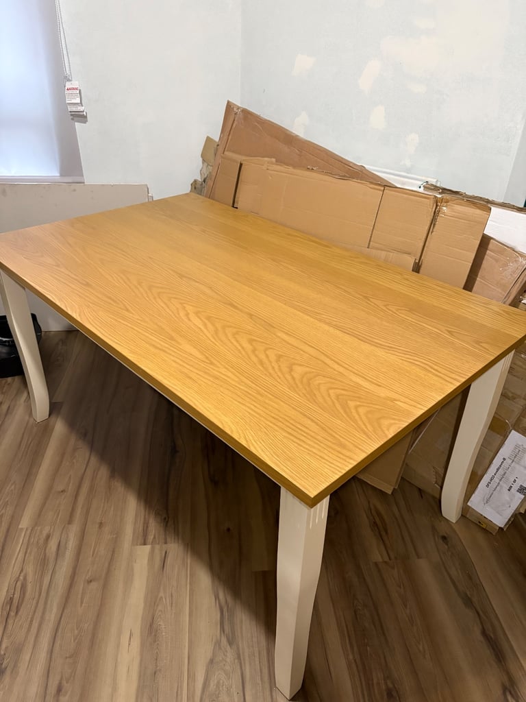 image for DFS Evesham Rectangular Dining Table - Oak & Cream RRP £349