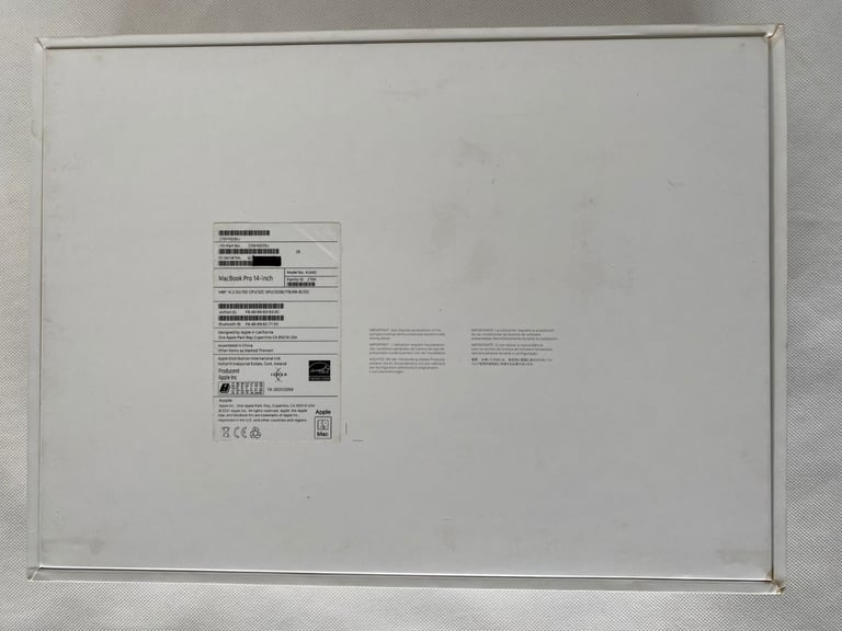Apple MacBook Pro 14-inch, 16-inch etc - EMPTY BOX ONLY