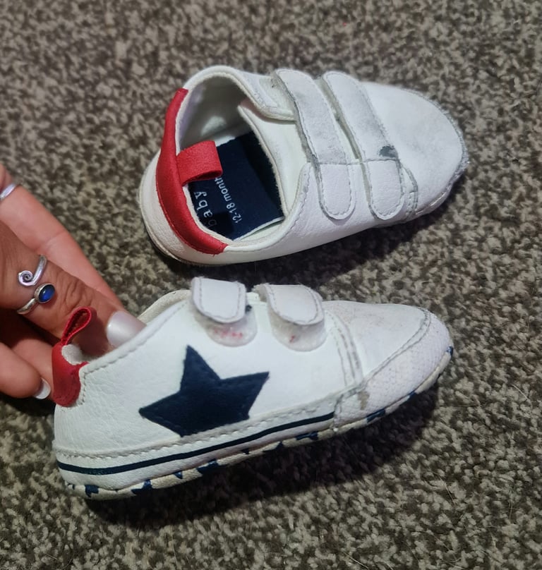 Next baby boy newborn unisex girls trainers sneakers shoes velcro 12-18m 