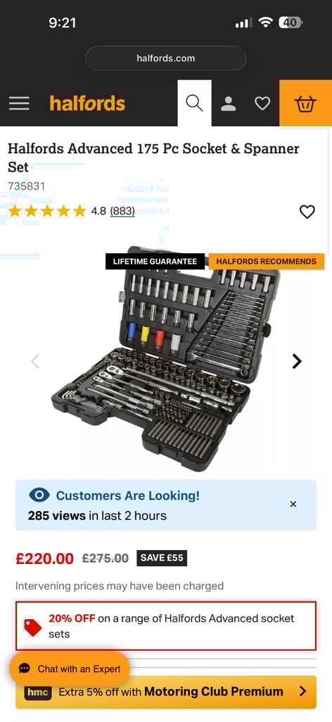 image for Halfords 175 Piece advanced Socket set
