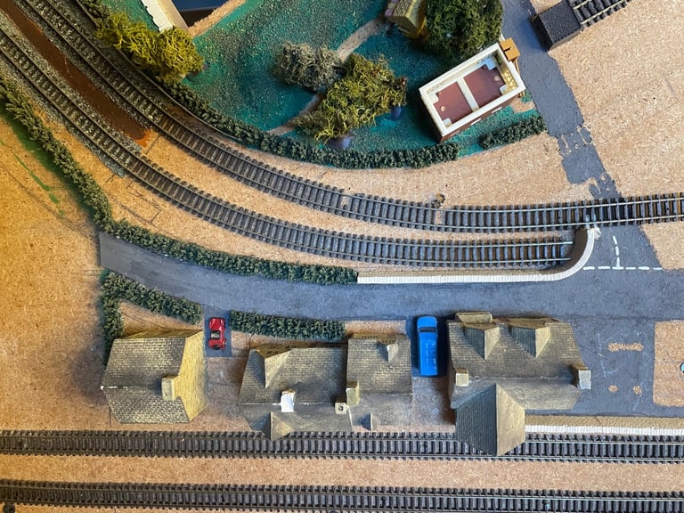 N Gauge model railway baseboard and scenery