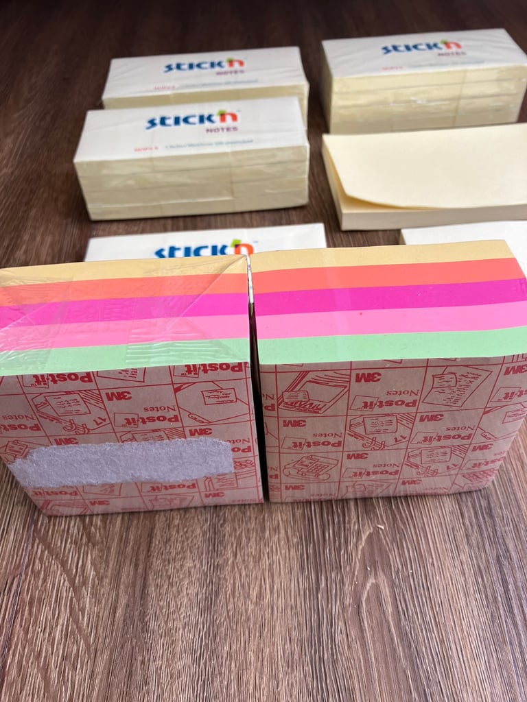 Stationery:  Post-it/SticknNotes/Q-Connect. £10 the lot. Collect Chichester