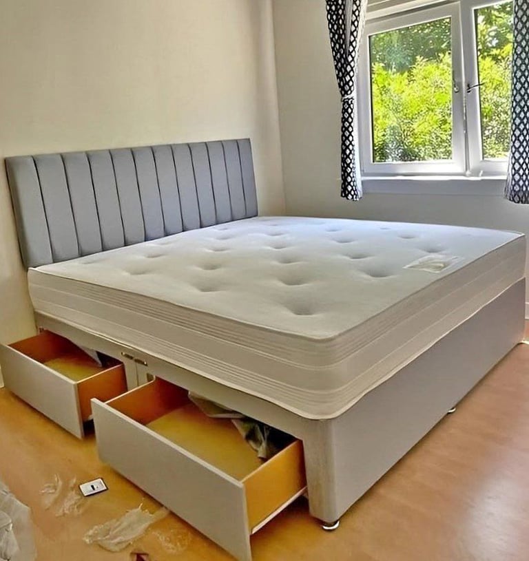 ** Double Divan Bed – October Sale, Optional Mattress, Storage Drawers, Premium Offer **