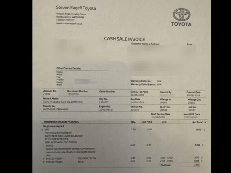 2014 Toyota Verso 1.8 V-Matic Icon MPV 5dr Petrol Multidrive S Euro 5 Euro 5 (147 ps) MPV Petrol ...