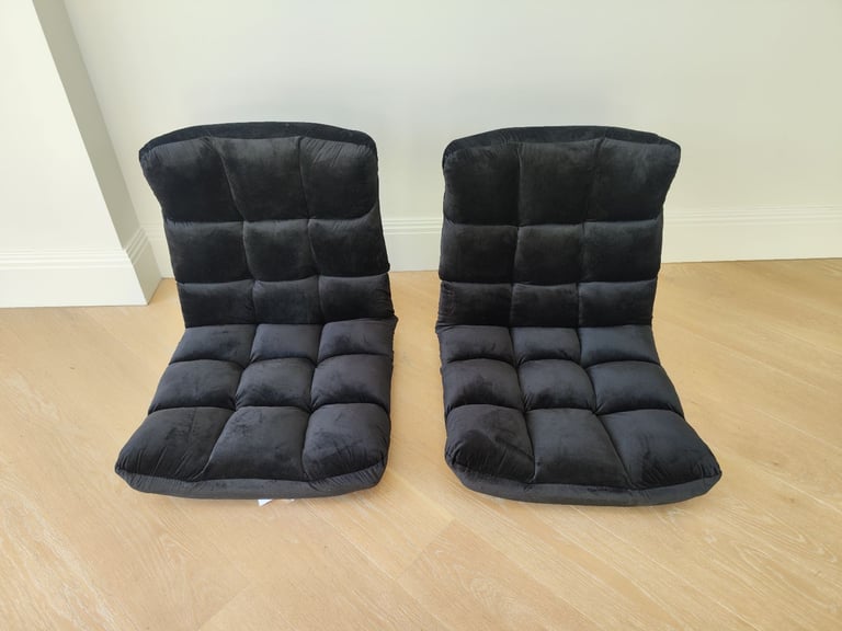 2 x Adjustable Black Floor Chairs