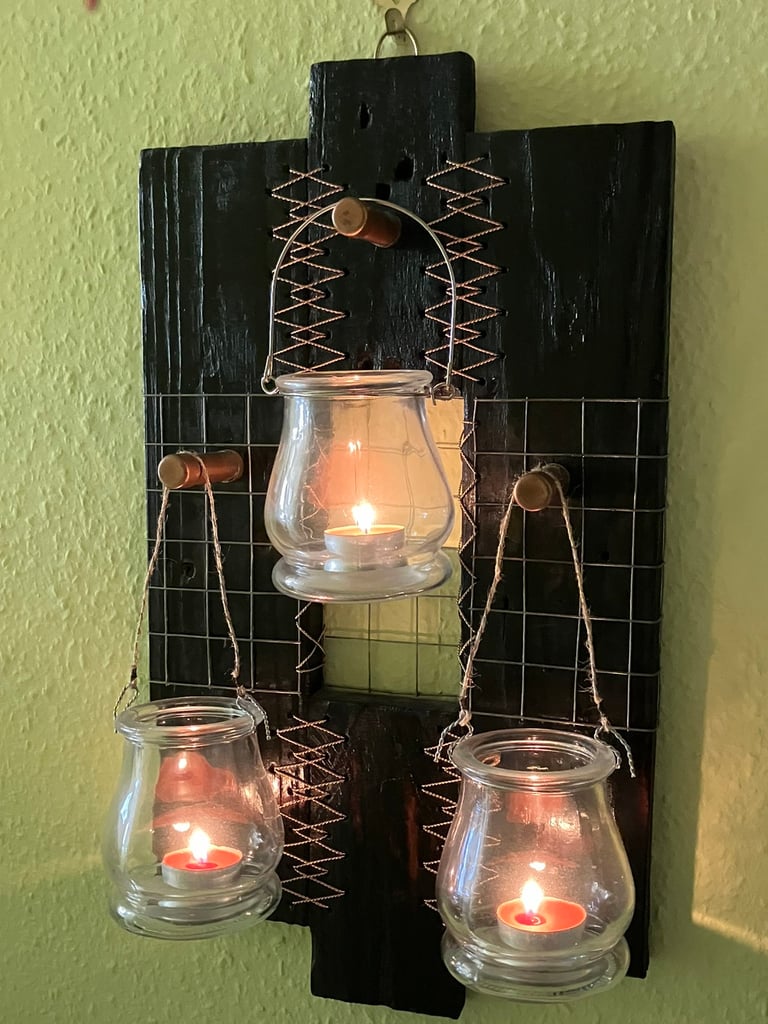 Hand make candles holder 