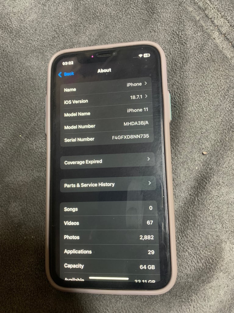 Apple iPhone 11 unlocked 64gb 83% battery health screen is unmarked 