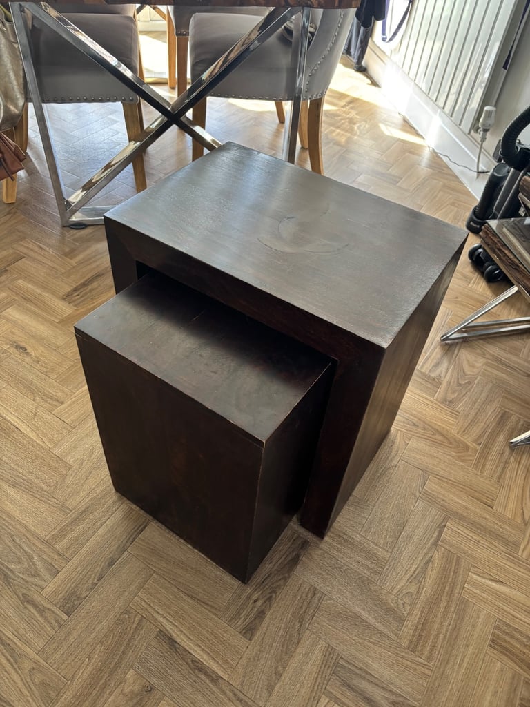 Dark wood nest of tables