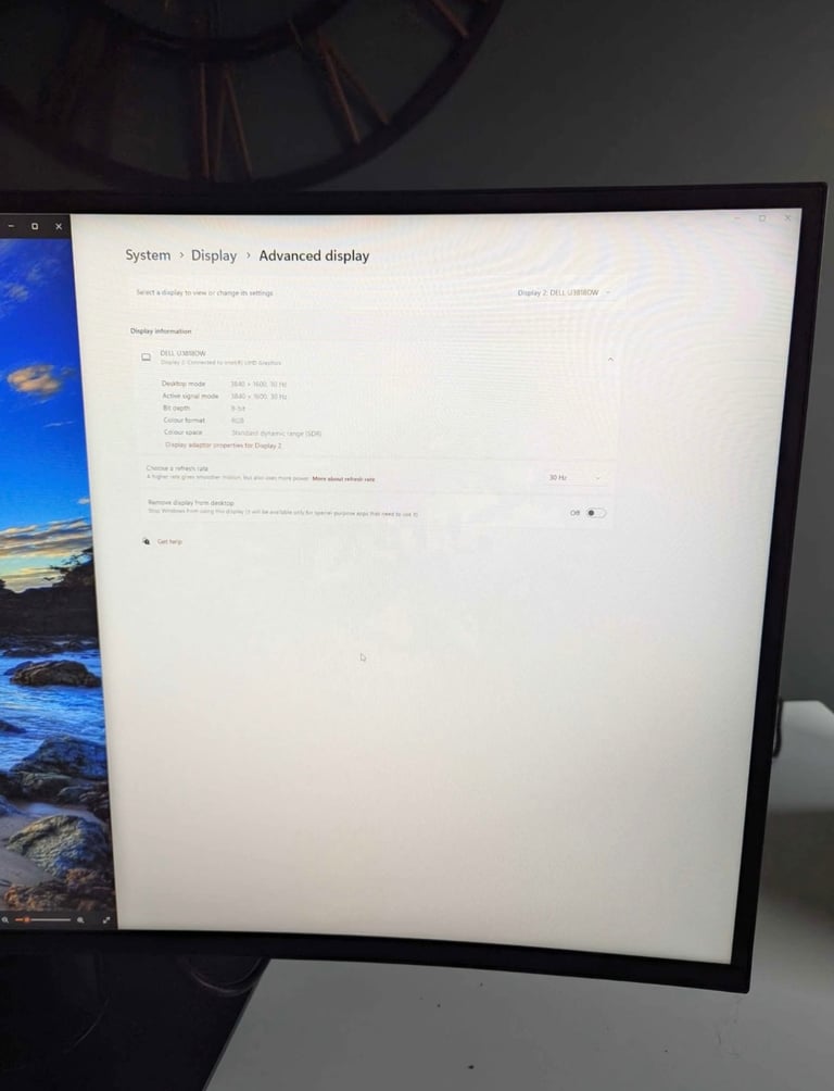 Dell U3818DW - 38" ultrawide monitor - 60Hz 4k (3840 x 1600). Used - excellent conditions
