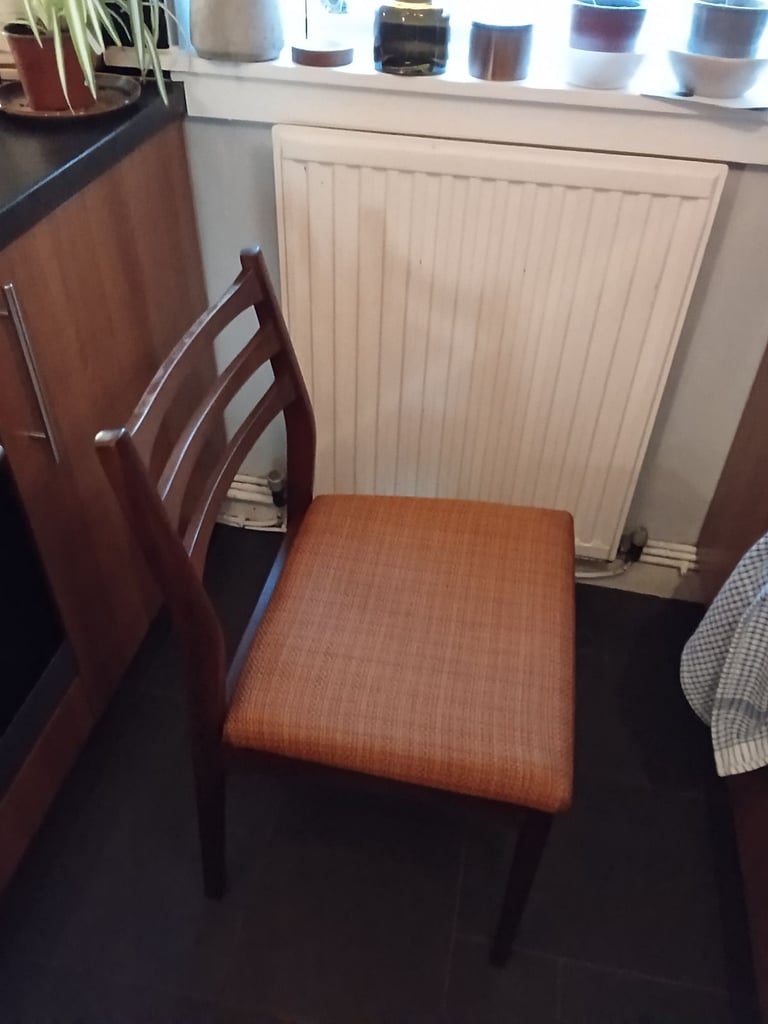 Mid-century dining chairs. teak wood. two for £20