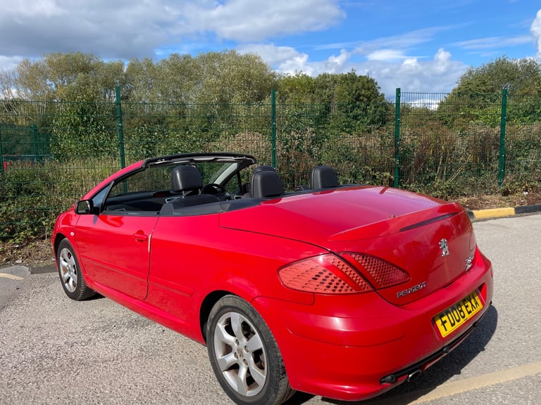 PEUGEOT 307 CC 1.6 ALLURE CONVERTIBLE 08 REG RED MOT MARCH 16TH 2026 SERVICE HISTORY LOW INSURANCE