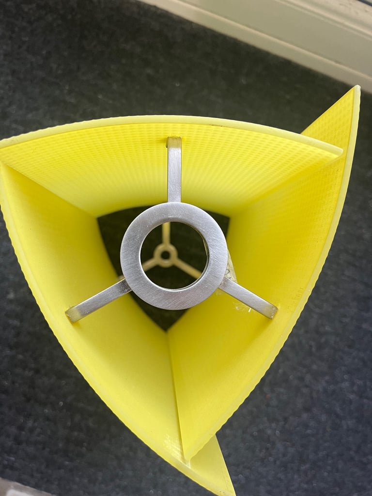 Yellow frosted glass lampshade