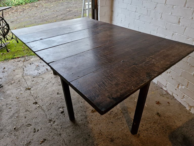 Dining Table, Drop Leaf, Solid Oak, Antique 