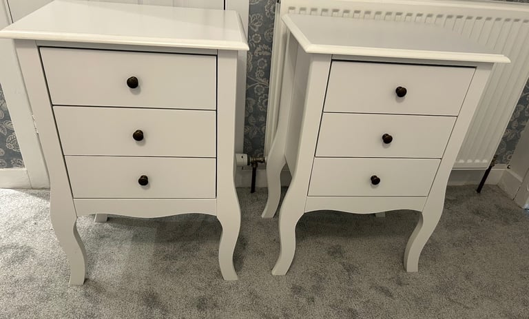 image for 2 x  Noa and Nani Camille 3-drawer bedside cabinets