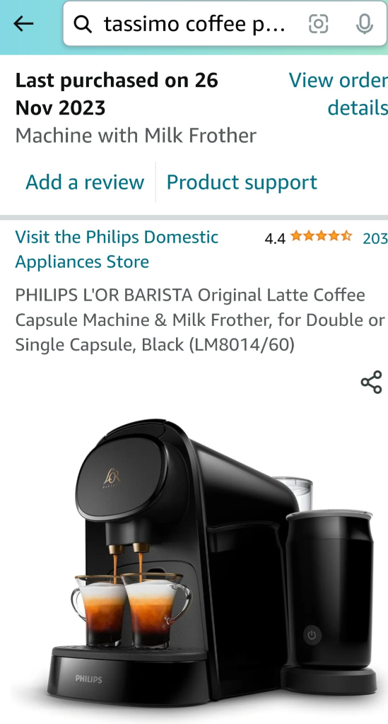 Philips L'Or Barista Capsule Machine with Milk Frother LM8014/60/A