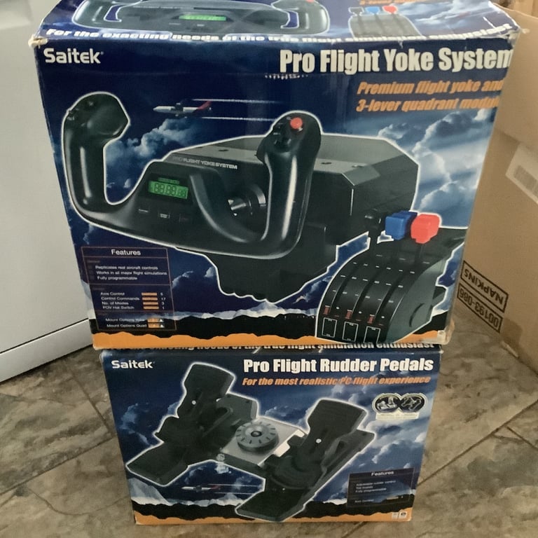 image for Saitek Pro flight Yoke throttle and rudder