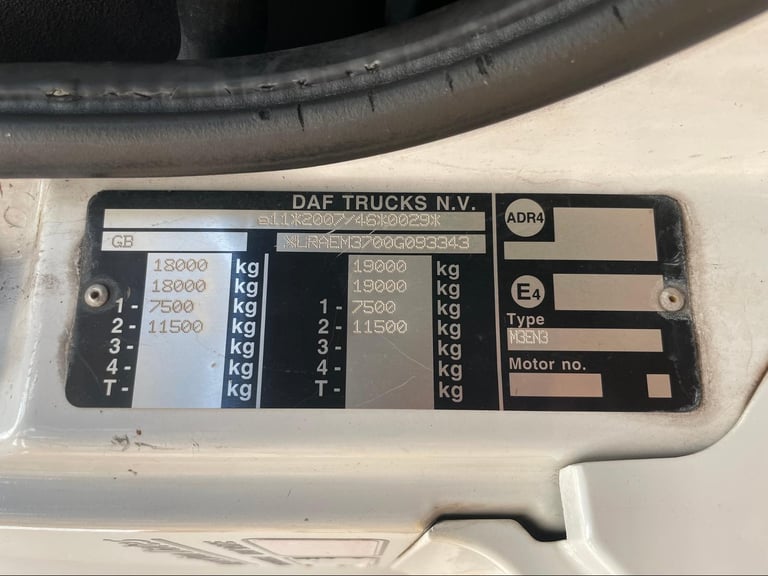 DAF CF250 *EURO 6*, 4X2 18 TONNE FRIDGE/FREEZER – 2016 – PN16 BNL