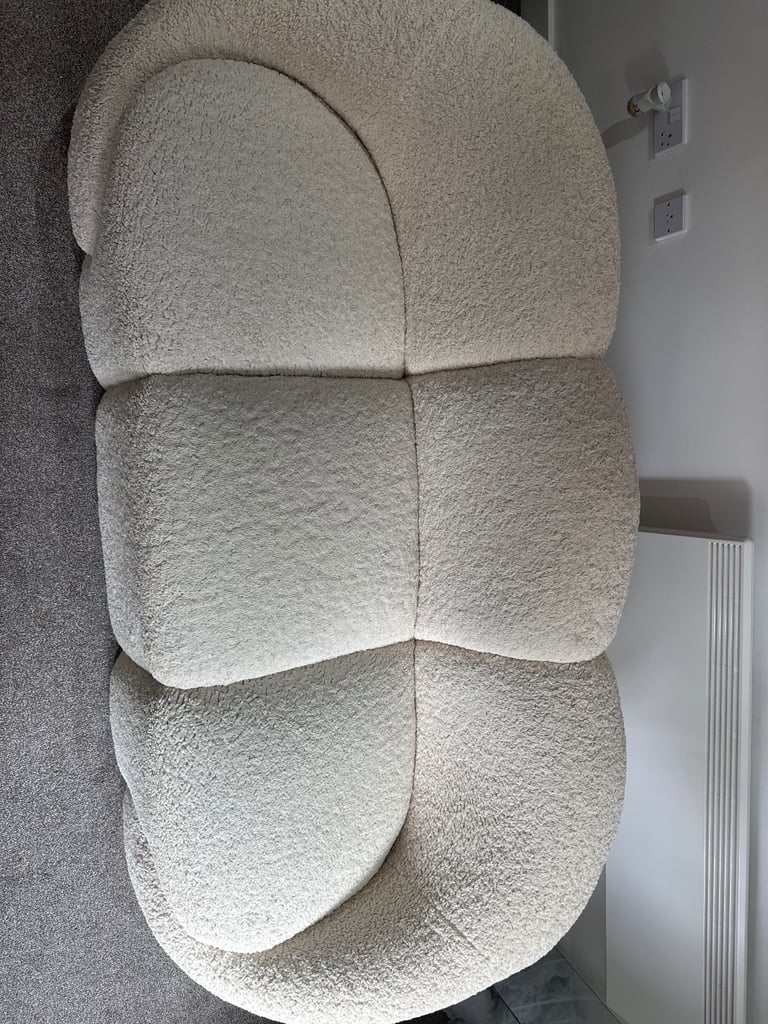 Boucle Cream cloud 3 seater sofa couch used