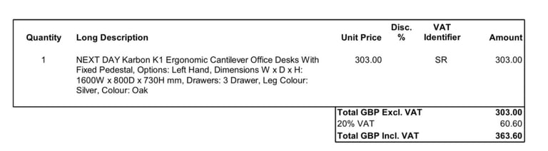 Karbon K1 Ergonomic Cantilever Office Desk With Fixed Pedestal