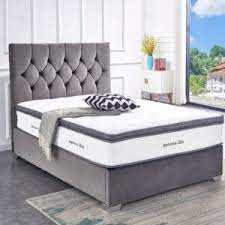 image for 🎉💕double bed with base and headboard and memory foam mattress/ bedframe