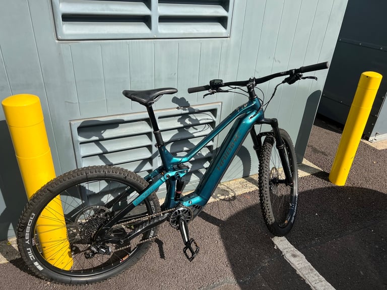 2024 Haibike AllTrail 5 Full Suspension Electric Mountain Bike Ocean/Black