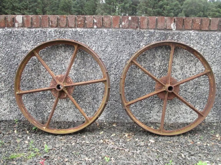 image for Pair Of Cast Iron Wheels  