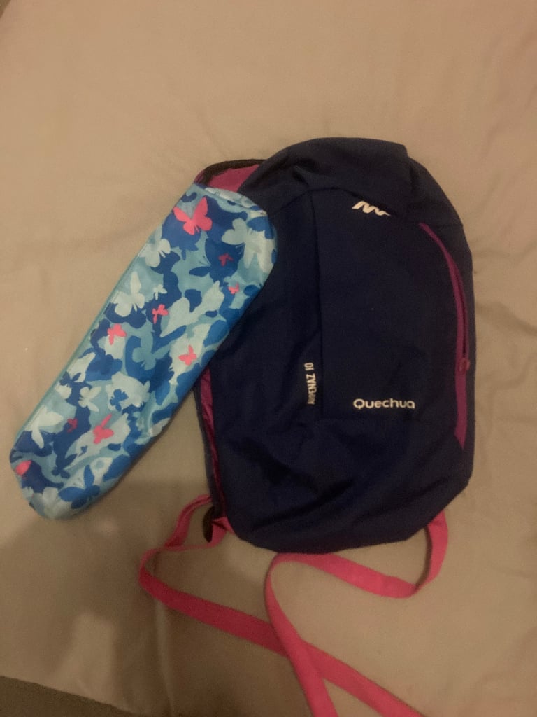 Kids Quechua rucksack and smiggle pencil case