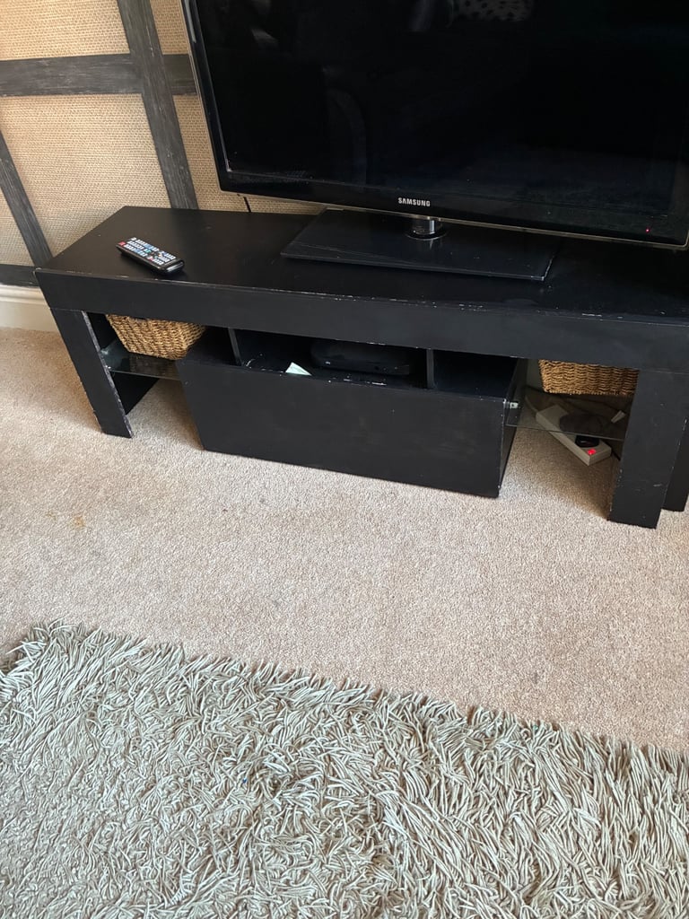 IKEA black bookcase and Tv unit