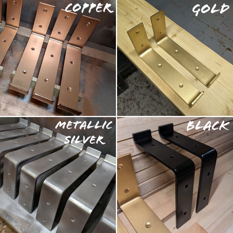 Coloured Raw Steel Shelf Brackets 