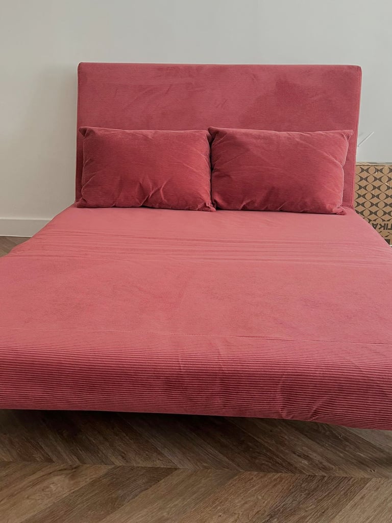 Lovely Corduroy Berry Colour Double Click Clack Sofa Bed 