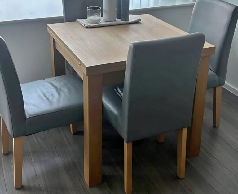 image for Modern Oak Dining Table & Chairs 
