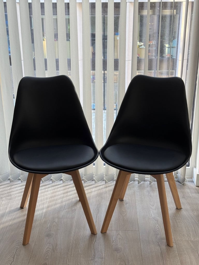 image for Set of two black dinning chairs