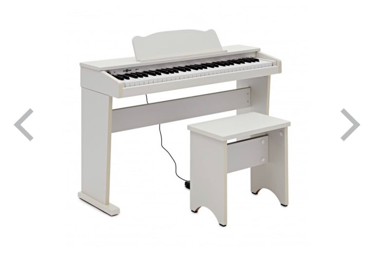Children’s White Piano and Stool