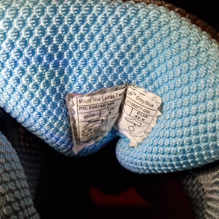 Karrimor Mount Mid Ladies Walking Boots – Grey/Blue – Waterproof Weathertite – UK 7 / EUR 42