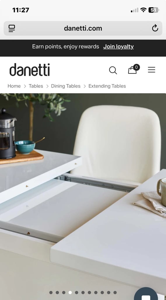 Danetti white gloss extending table 