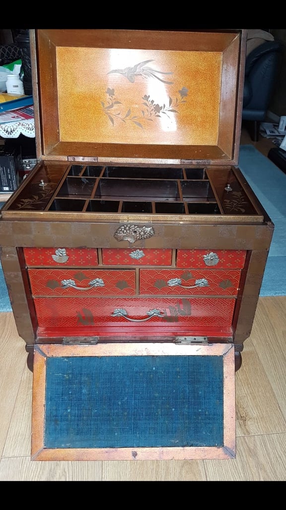 Antique Japanese Makie Lacquer Box C1880 MEIJI PERIOD