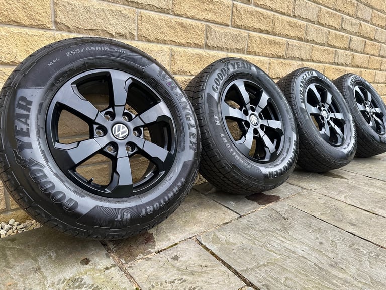 Genuine Volkswagen Amarok / Ford Ranger black 18" Alloy wheels & 9mm+ Goodyear Wrangler HT’s!