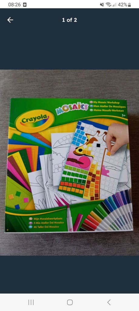 image for Brand new Crayola Mosaics kit and a separate box of 8 Crayola crayons.