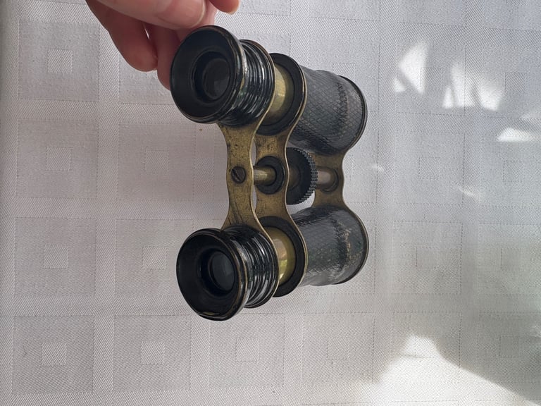 Classic opera binoculars leather and brass 